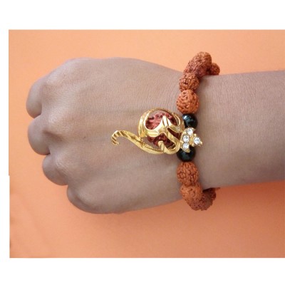 Rudraksha Bracelet Om Pendant